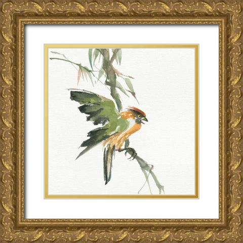Formosan Firecrest Gold Ornate Wood Framed Art Print with Double Matting by Paschke, Chris