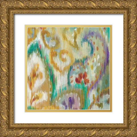 Boho Paisley IV Gold Ornate Wood Framed Art Print with Double Matting by Nai, Danhui