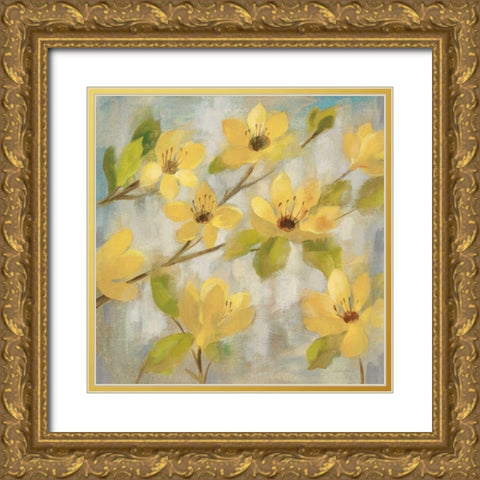 Golden Bloom II Neutral Gold Ornate Wood Framed Art Print with Double Matting by Vassileva, Silvia