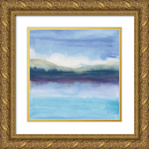 Violet Reflection II Gold Ornate Wood Framed Art Print with Double Matting by Paschke, Chris