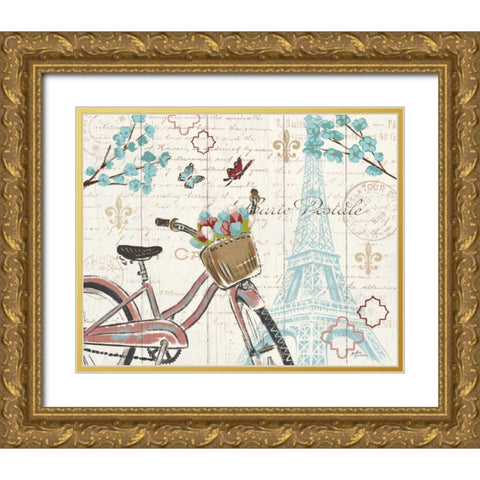 Paris Tour I Gold Ornate Wood Framed Art Print with Double Matting by Penner, Janelle