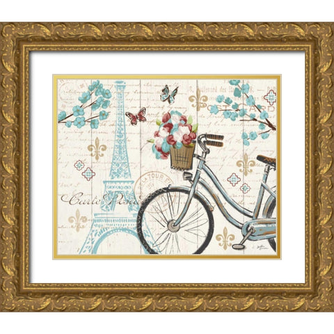 Paris Tour II Gold Ornate Wood Framed Art Print with Double Matting by Penner, Janelle