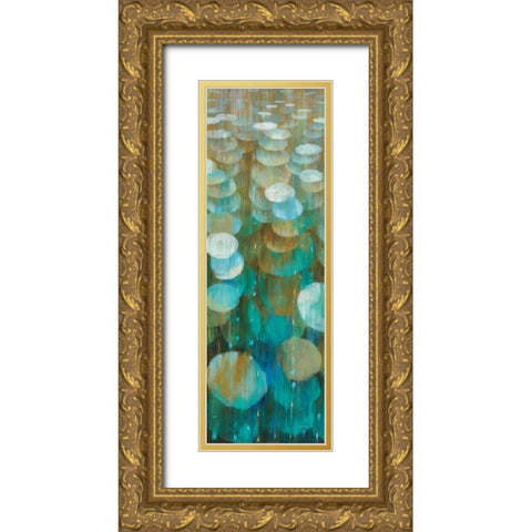 Raindrops III Gold Ornate Wood Framed Art Print with Double Matting by Nai, Danhui