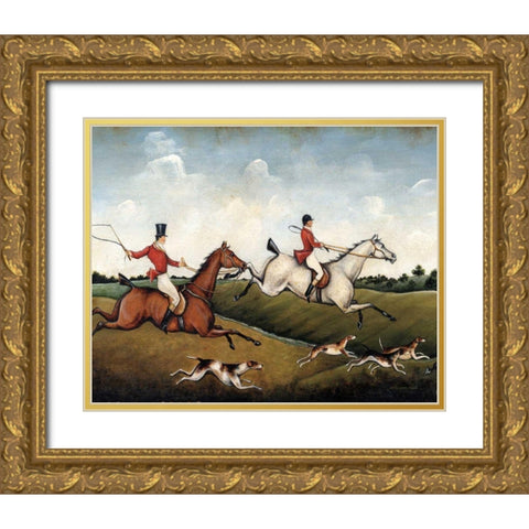 The Hunt Crop Gold Ornate Wood Framed Art Print with Double Matting by Brown, David Carter