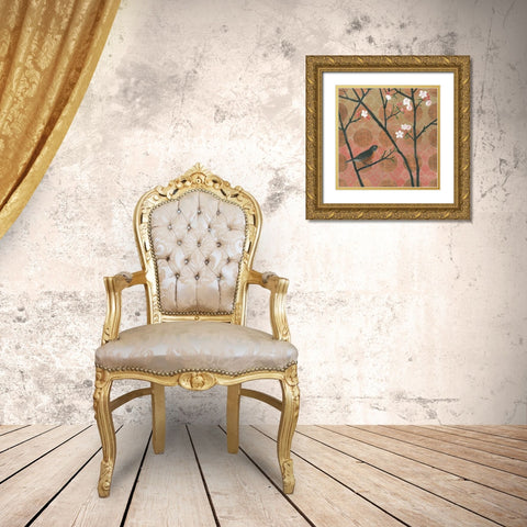Cherry Blossoms II Gold Ornate Wood Framed Art Print with Double Matting by Lovell, Kathrine