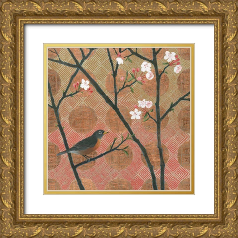 Cherry Blossoms II Gold Ornate Wood Framed Art Print with Double Matting by Lovell, Kathrine