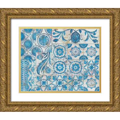 Istanbul Tiles Gold Ornate Wood Framed Art Print with Double Matting by Lovell, Kathrine