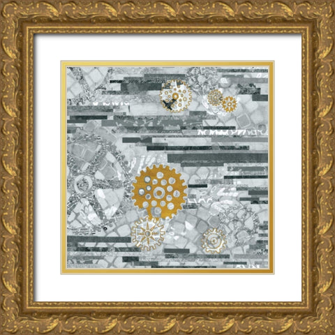 EU Timetable II BW Gold Ornate Wood Framed Art Print with Double Matting by Ferguson, Kathy
