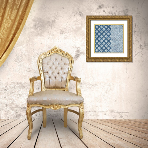 Maki Tile II Gold Ornate Wood Framed Art Print with Double Matting by Lovell, Kathrine
