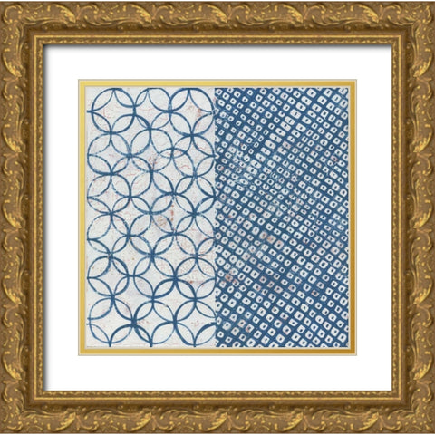 Maki Tile III Gold Ornate Wood Framed Art Print with Double Matting by Lovell, Kathrine