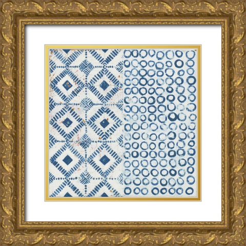 Maki Tile V Gold Ornate Wood Framed Art Print with Double Matting by Lovell, Kathrine