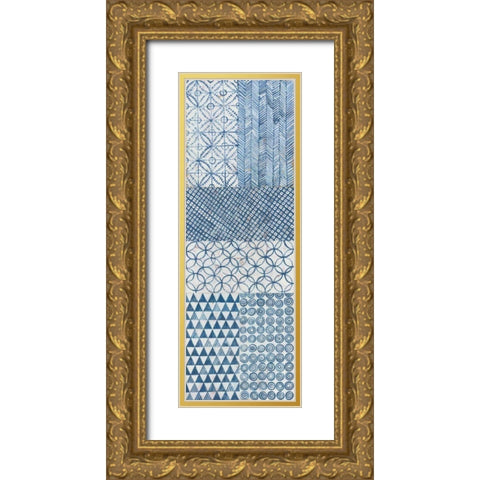 Maki Tile Panel I Gold Ornate Wood Framed Art Print with Double Matting by Lovell, Kathrine