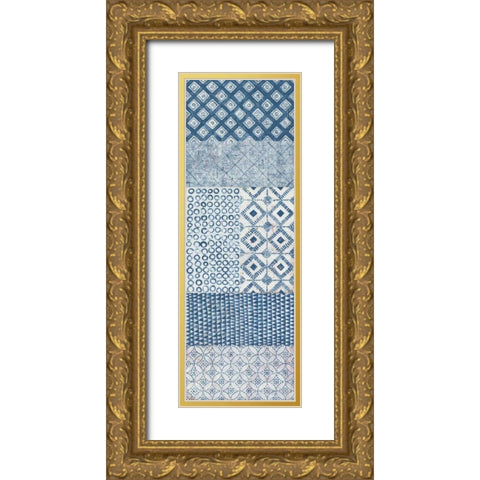 Maki Tile Panel II Gold Ornate Wood Framed Art Print with Double Matting by Lovell, Kathrine