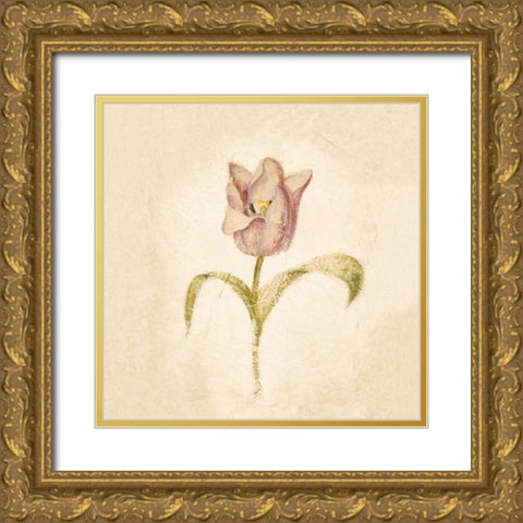 Blue Parrot Tulip on White Crop Gold Ornate Wood Framed Art Print with Double Matting by Blum, Cheri
