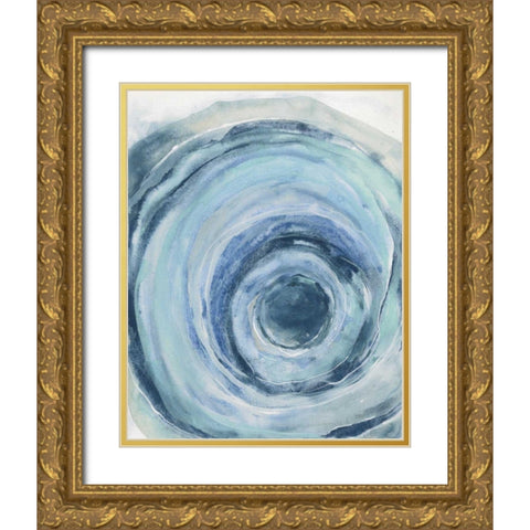 Watercolor Geode IX Gold Ornate Wood Framed Art Print with Double Matting by Paschke, Chris