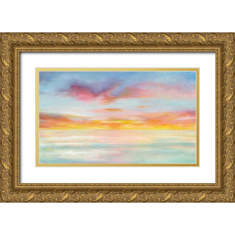 Pastel Sky Gold Ornate Wood Framed Art Print with Double Matting by Nai, Danhui