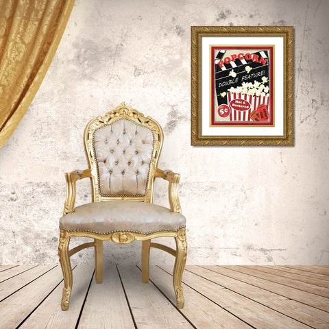 At the Movies I Gold Ornate Wood Framed Art Print with Double Matting by Charron, Veronique