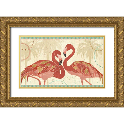 Gulf Stream V Gold Ornate Wood Framed Art Print with Double Matting by Charron, Veronique
