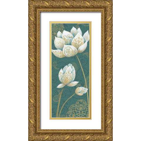 Lotus Dream IIIB Gold Ornate Wood Framed Art Print with Double Matting by Daphne, Brissonnet