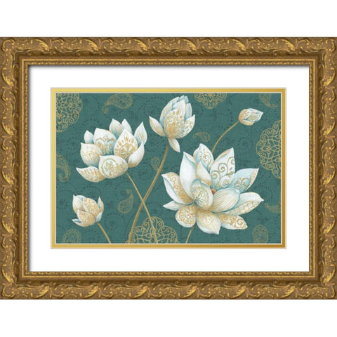 Lotus Dream IB Gold Ornate Wood Framed Art Print with Double Matting by Daphne, Brissonnet