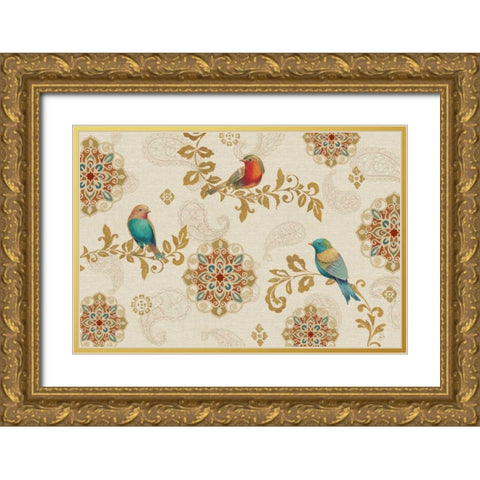 Bird Rainbow IA Gold Ornate Wood Framed Art Print with Double Matting by Brissonnet, Daphne