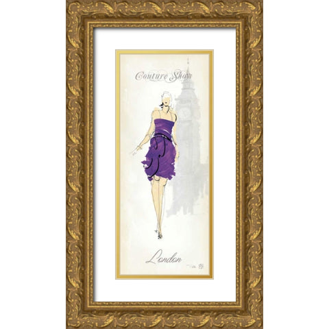 Fashion Lady III Gold Ornate Wood Framed Art Print with Double Matting by Tillmon, Avery
