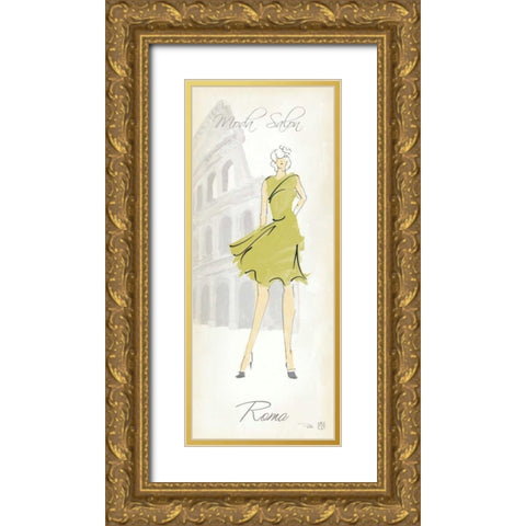 Fashion Lady IV Gold Ornate Wood Framed Art Print with Double Matting by Tillmon, Avery