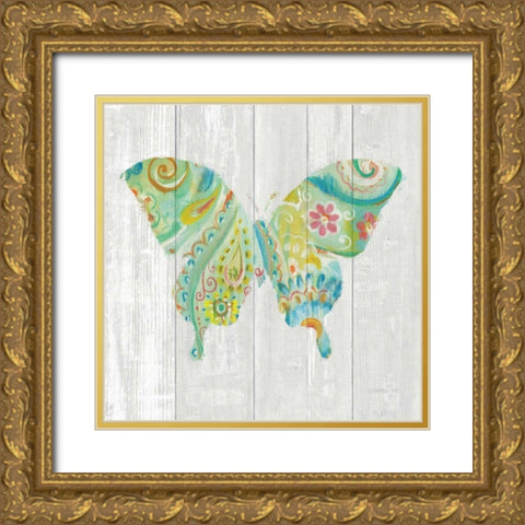 Spring Dream Paisley VIII Gold Ornate Wood Framed Art Print with Double Matting by Nai, Danhui