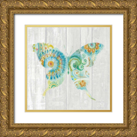 Spring Dream Paisley IX Gold Ornate Wood Framed Art Print with Double Matting by Nai, Danhui