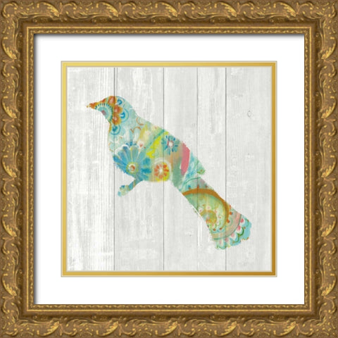 Spring Dream Paisley XI Gold Ornate Wood Framed Art Print with Double Matting by Nai, Danhui