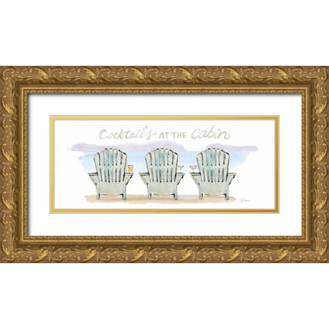 Girlfriends Cabin VII Gold Ornate Wood Framed Art Print with Double Matting by Schlabach, Sue