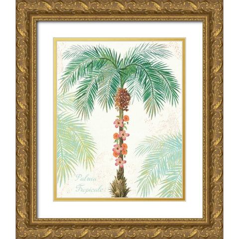 Flamingo Tropicale III Gold Ornate Wood Framed Art Print with Double Matting by Schlabach, Sue