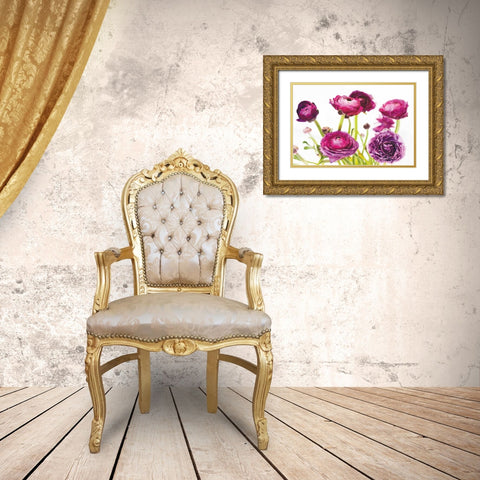 Spring Ranunculus III Gold Ornate Wood Framed Art Print with Double Matting by Marshall, Laura