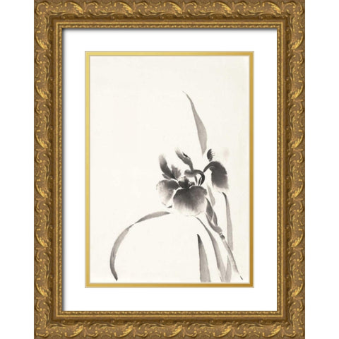 Japanese Iris I Gold Ornate Wood Framed Art Print with Double Matting by Paschke, Chris