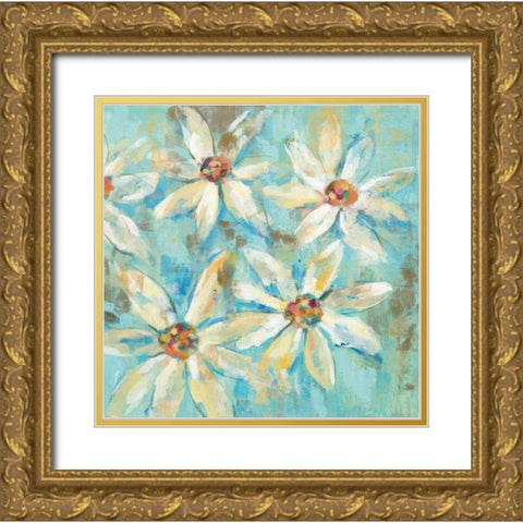 Fjord Floral II Gold Ornate Wood Framed Art Print with Double Matting by Vassileva, Silvia