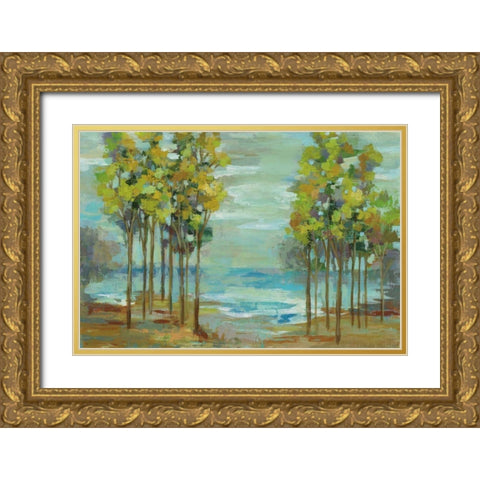 Spring Trees Gold Ornate Wood Framed Art Print with Double Matting by Vassileva, Silvia