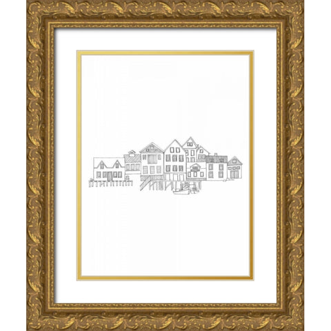 Nordic Village II Vertical Gold Ornate Wood Framed Art Print with Double Matting by Tillmon, Avery