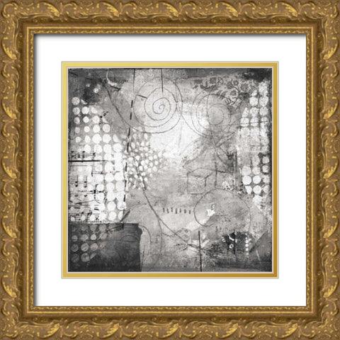 Under the Tree Square I BW Gold Ornate Wood Framed Art Print with Double Matting by Warrick, Cheryl