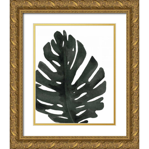 Tropical Palm I BW Gold Ornate Wood Framed Art Print with Double Matting by Wild Apple Portfolio