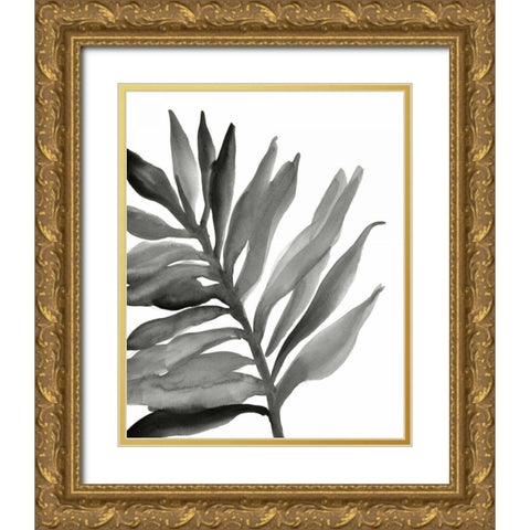 Tropical Palm III BW Gold Ornate Wood Framed Art Print with Double Matting by Paschke, Chris