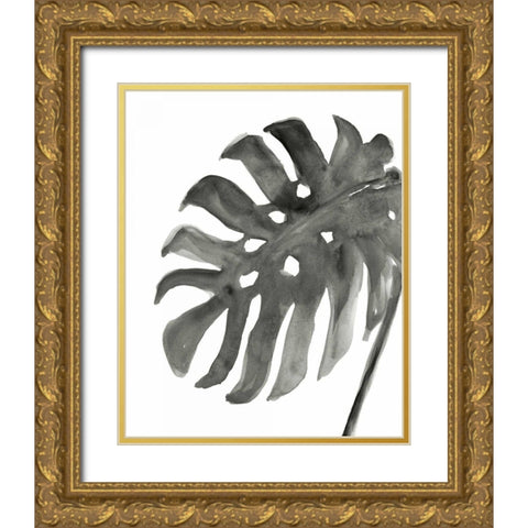 Tropical Palm IV BW Gold Ornate Wood Framed Art Print with Double Matting by Paschke, Chris
