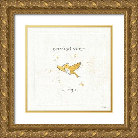 Lil Tweeties II Gold Ornate Wood Framed Art Print with Double Matting by Pela Studio