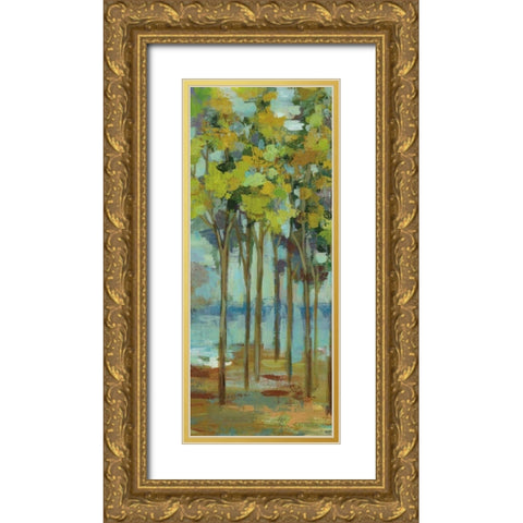 Spring Trees Panel I Gold Ornate Wood Framed Art Print with Double Matting by Vassileva, Silvia