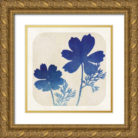 Batik Garden I Gold Ornate Wood Framed Art Print with Double Matting by Mousseau Studio