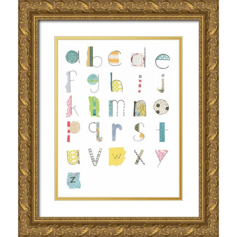 Alphabet II Gold Ornate Wood Framed Art Print with Double Matting by Prahl, Courtney