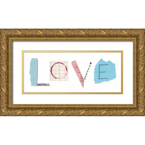 Love Gold Ornate Wood Framed Art Print with Double Matting by Prahl, Courtney