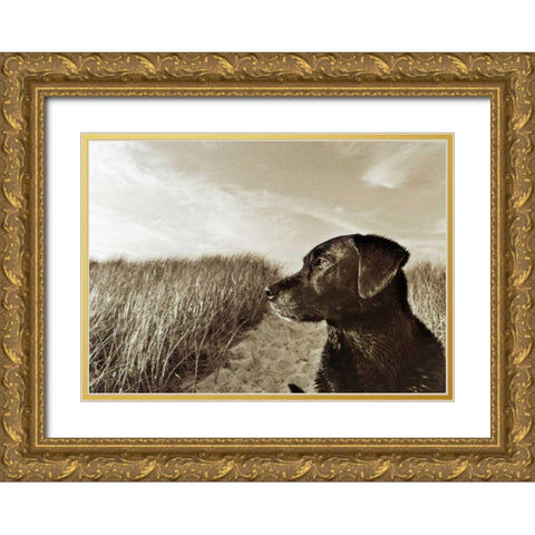 At the Beach Gold Ornate Wood Framed Art Print with Double Matting by Dratfield, Jim