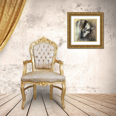 Classical Horse Gold Ornate Wood Framed Art Print with Double Matting by Hageman, Marilyn