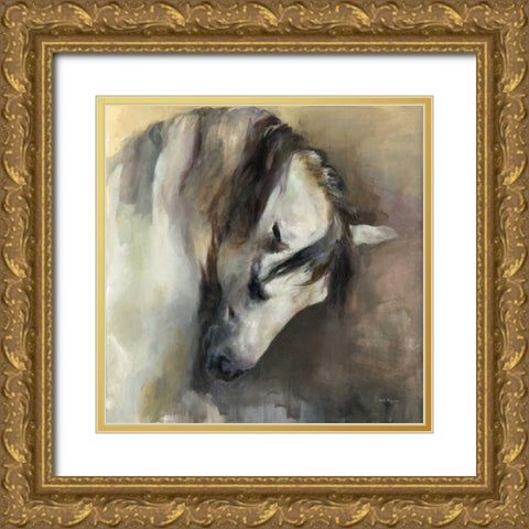 Classical Horse Gold Ornate Wood Framed Art Print with Double Matting by Hageman, Marilyn