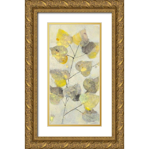 Aspen Branch I Gold Ornate Wood Framed Art Print with Double Matting by Hristova, Albena